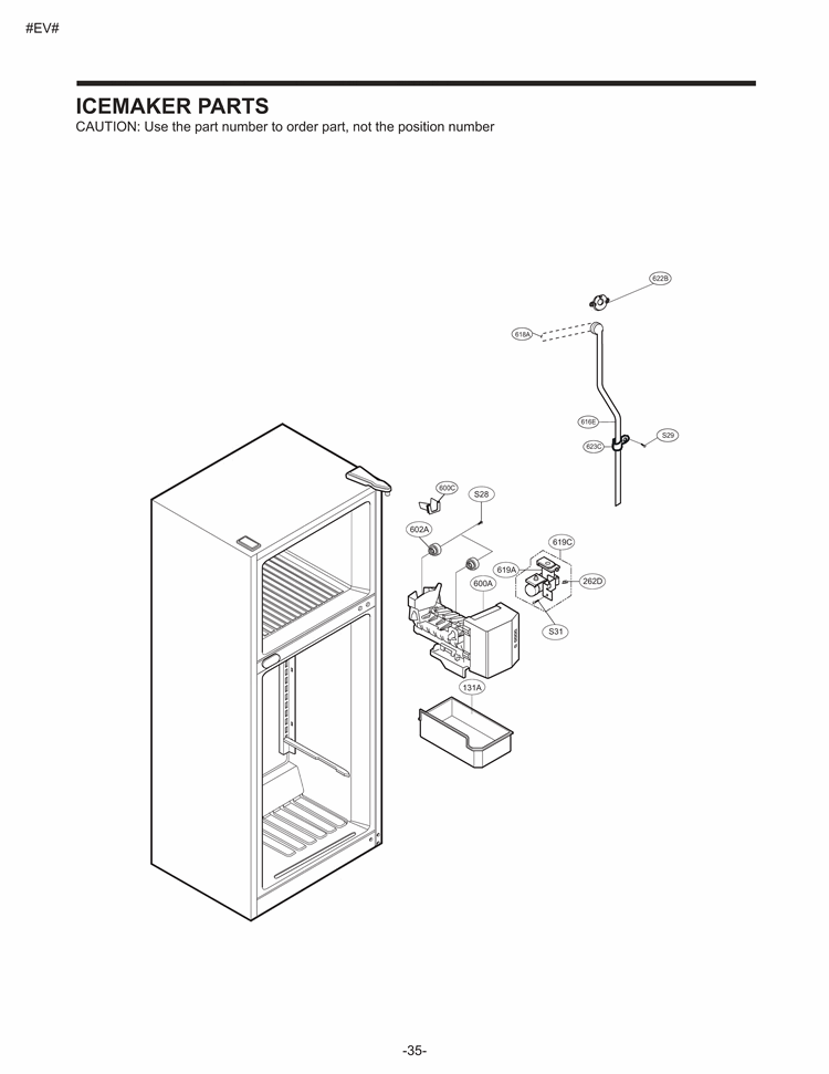 ICE MAKER PARTS . Diagram and Parts List for LTC22350ST  LG Refrigerator