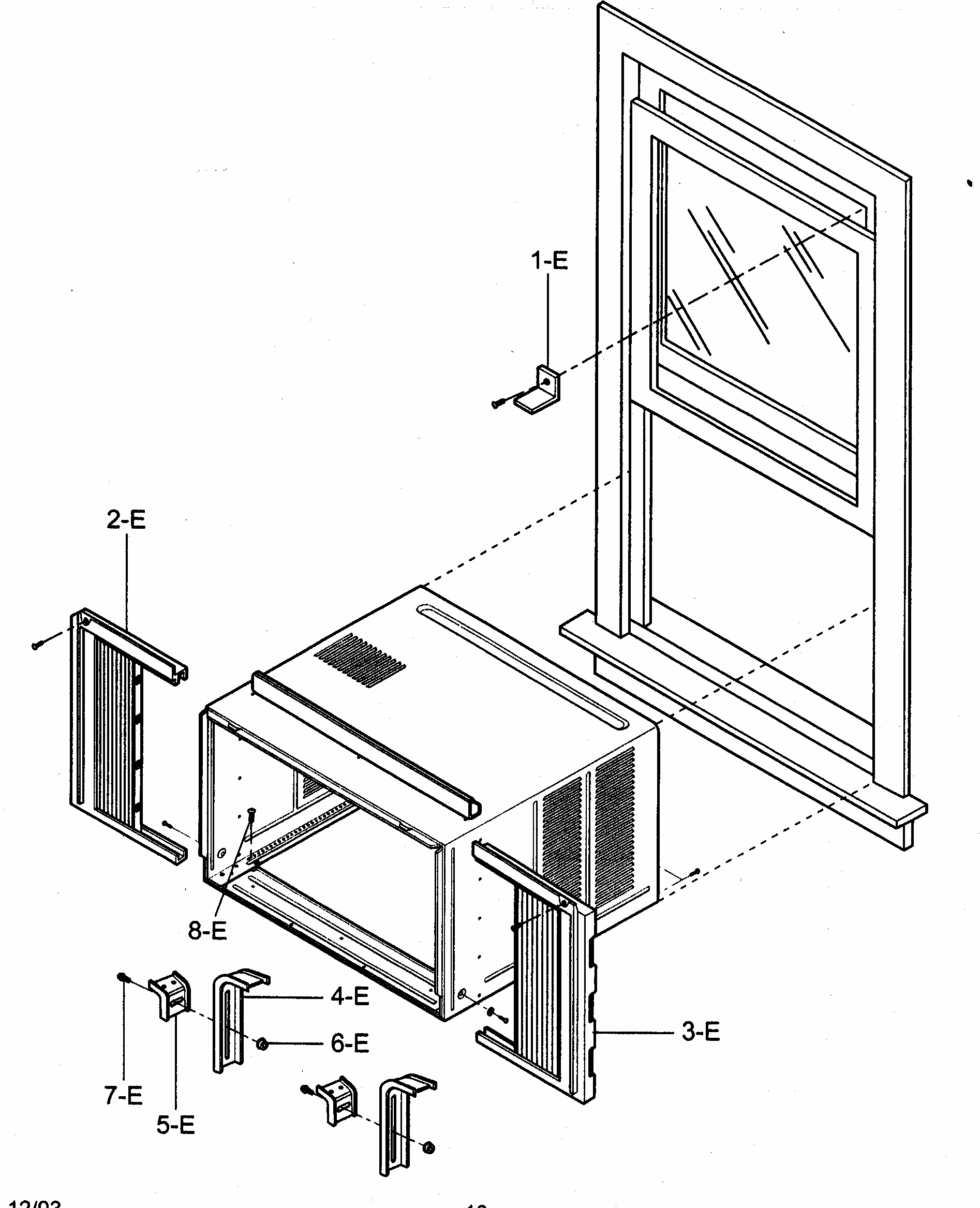 Installation Kit Assy Diagram and Parts List for 58074156400  Kenmore Air Conditioner