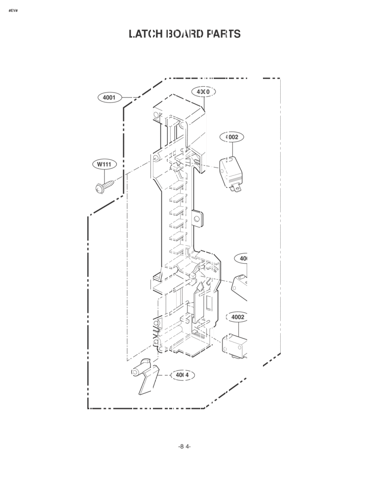 LATCH BOARD PARTS Diagram and Parts List for MV1735B  LG Microwave