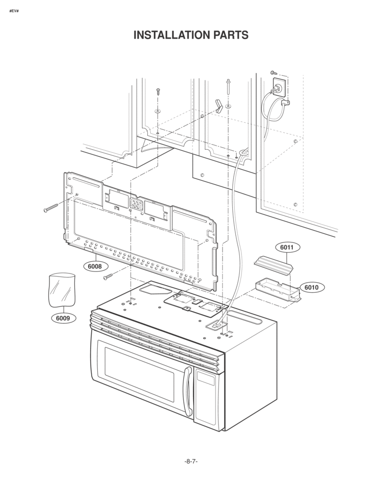 INSTALLATION PARTS Diagram and Parts List for MV1735B  LG Microwave