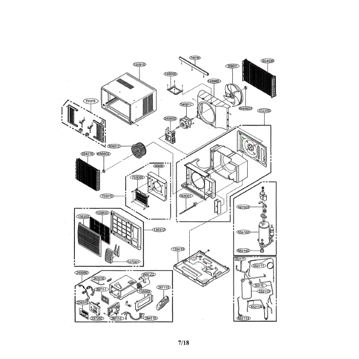 Room A / C Diagram and Parts List for LW1216HR 00 LG Air Conditioner