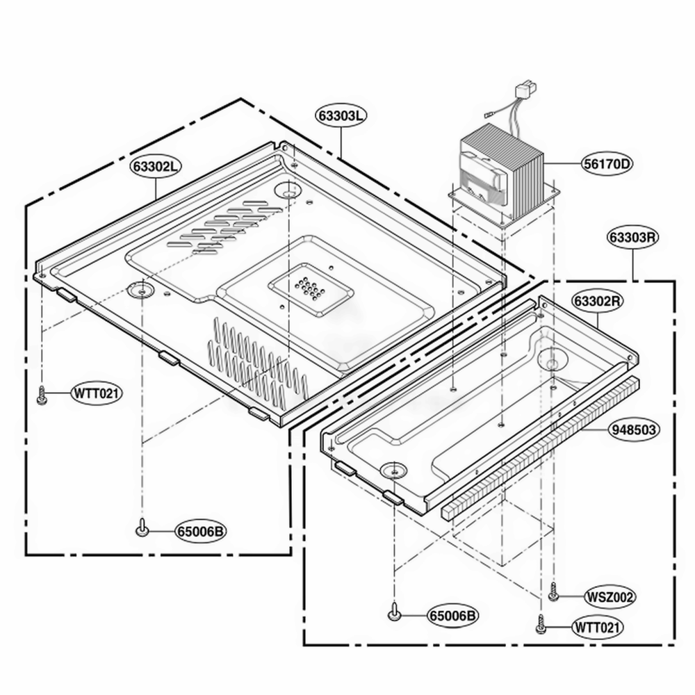 Base Plate Parts Diagram and Parts List for 89034 ASBESEC LG Range