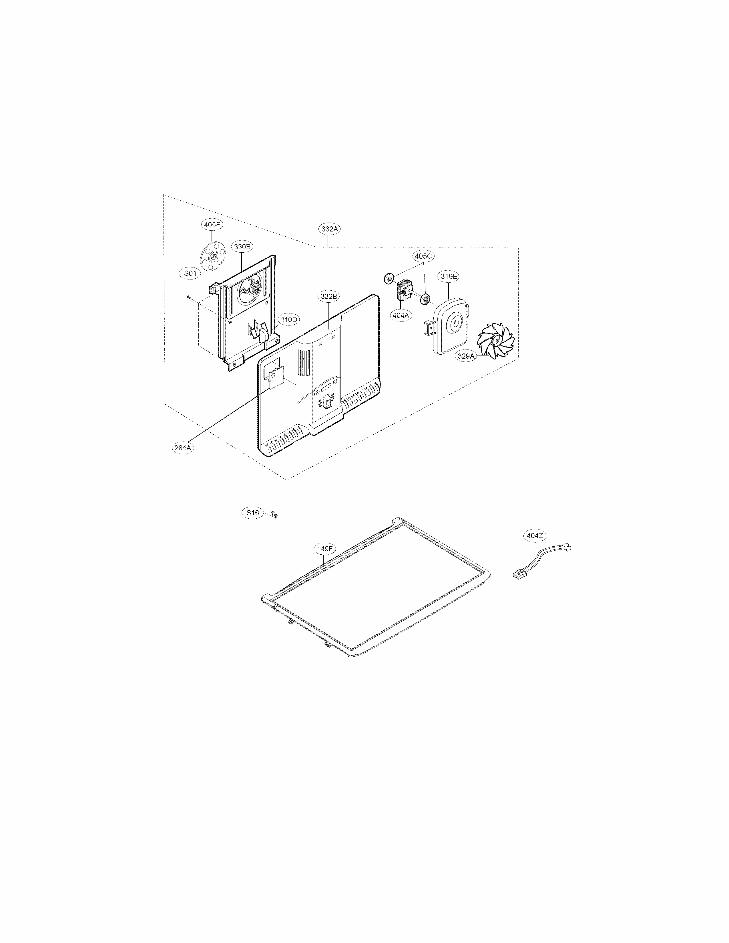 Freezer Parts Diagram and Parts List for 79579433211  Kenmore Refrigerator