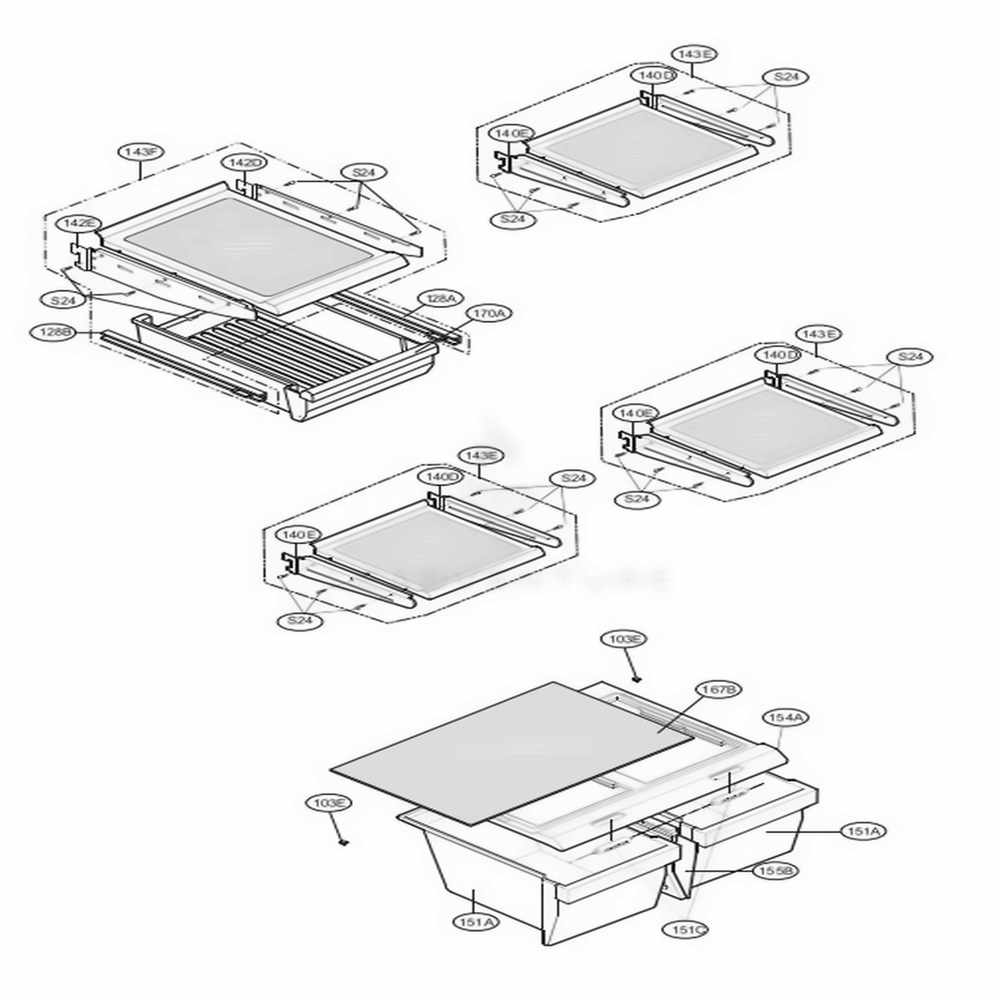 Refrigerator Parts Diagram and Parts List for 79376 ATICSER LG Refrigerator