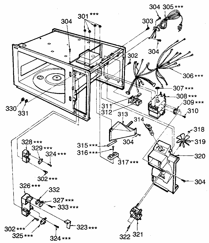 Switches And Microwave Diagram and Parts List for 7218924680  Kenmore Microwave