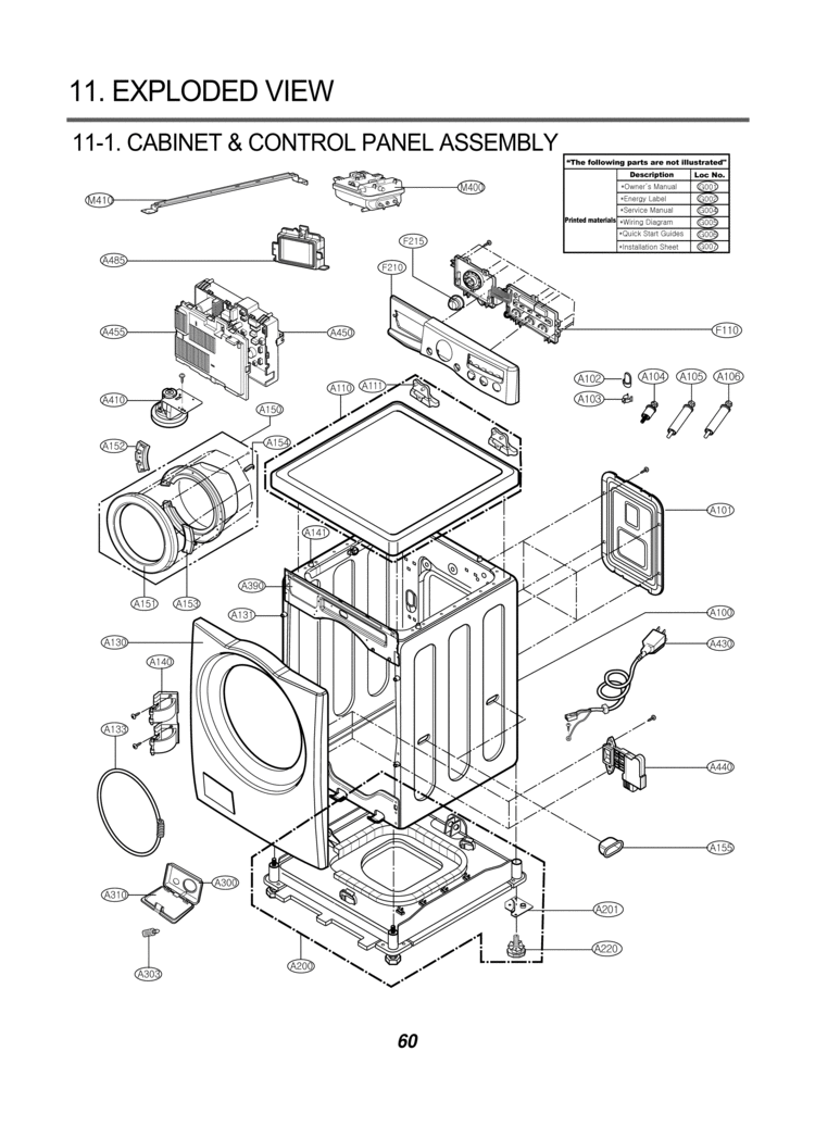 EXPLODED VIEW Diagram and Parts List for WM2501HWA  LG Washer