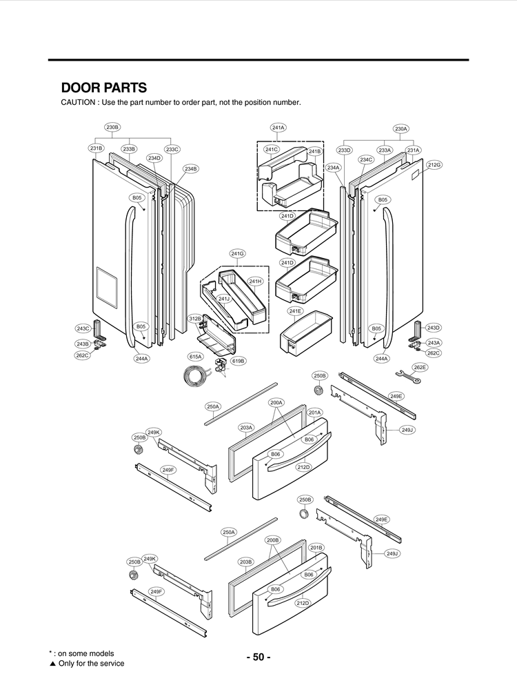 DOOR PARTS Diagram and Parts List for LMX25981ST AST5GSC LG Refrigerator