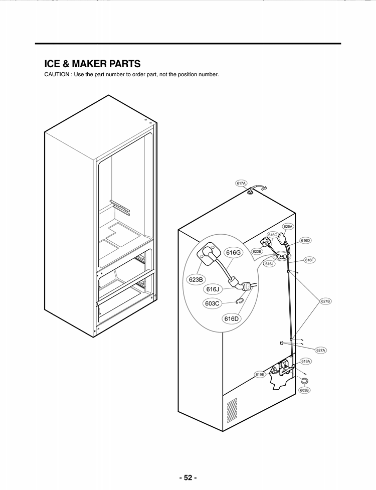 ICE & MAKER PARTS Diagram and Parts List for LMX25981ST AST5GSC LG Refrigerator
