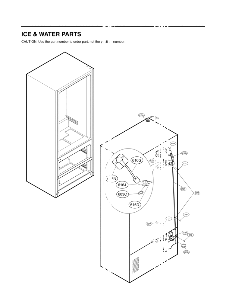 ICE & WATER PARTS Diagram and Parts List for LMX28983ST LMX28983ST /02 LG Refrigerator