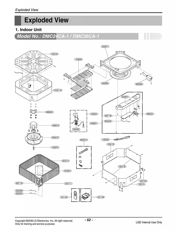 Exploded View Diagram and Parts List for DMC24CA-1 ANWAHCI LG Air Conditioner