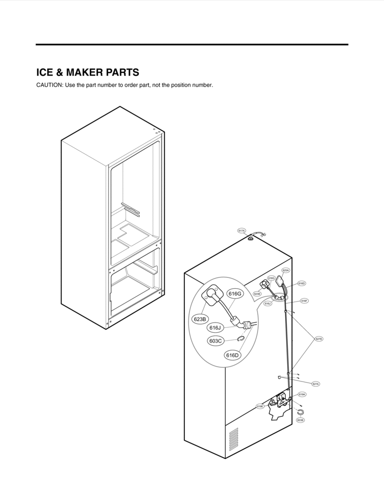 ICE & MAKER PARTS Diagram and Parts List for LFX25961SB LFX25961SB /01 LG Refrigerator