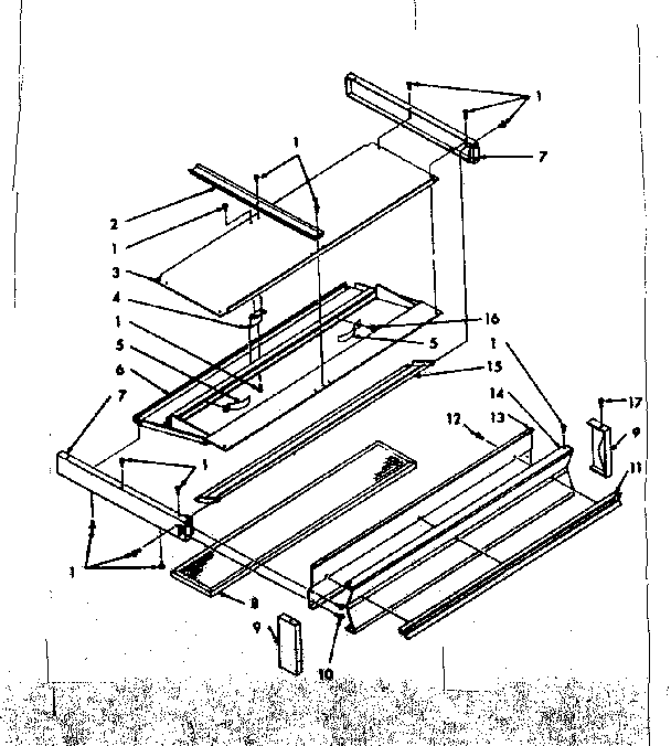 Hood Extension Diagram and Parts List for 1035496700  Kenmore Range Hood