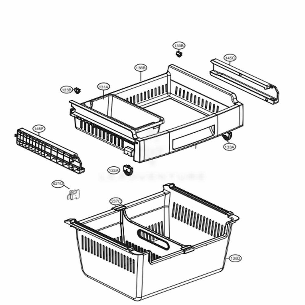 Freezer Parts Diagram and Parts List for LFC22770ST ASTCNA6 LG Refrigerator