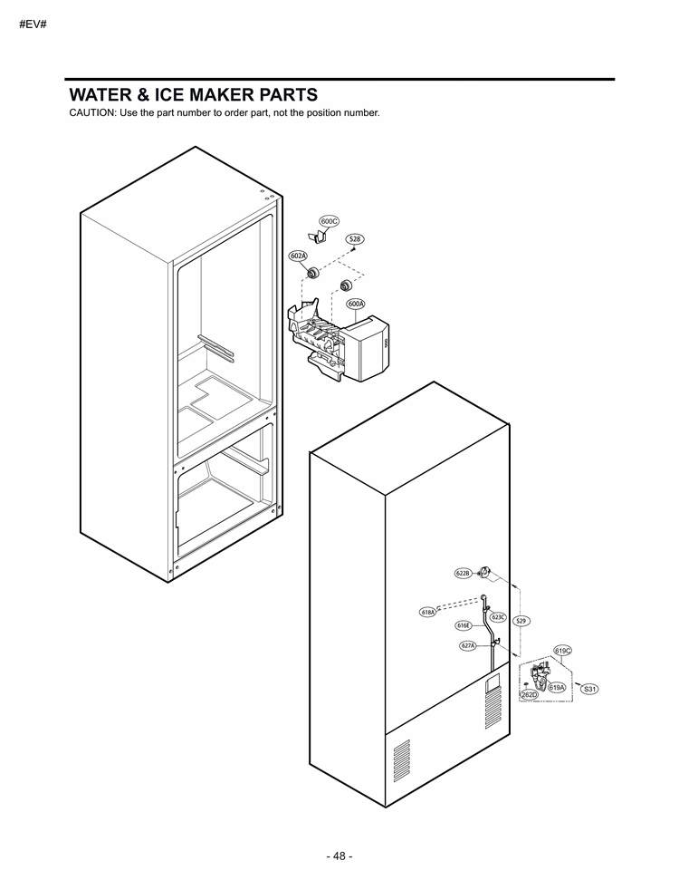 WATER & ICE MAKER PARTS Diagram and Parts List for LBC22520SB AWBCLGA LG Refrigerator