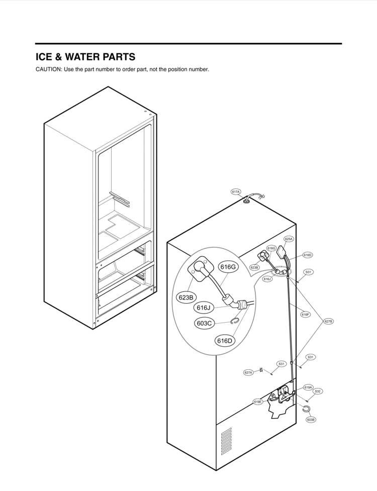 ICE & WATER PARTS Diagram and Parts List for LMX28987ST LMX28987ST /02 LG Refrigerator