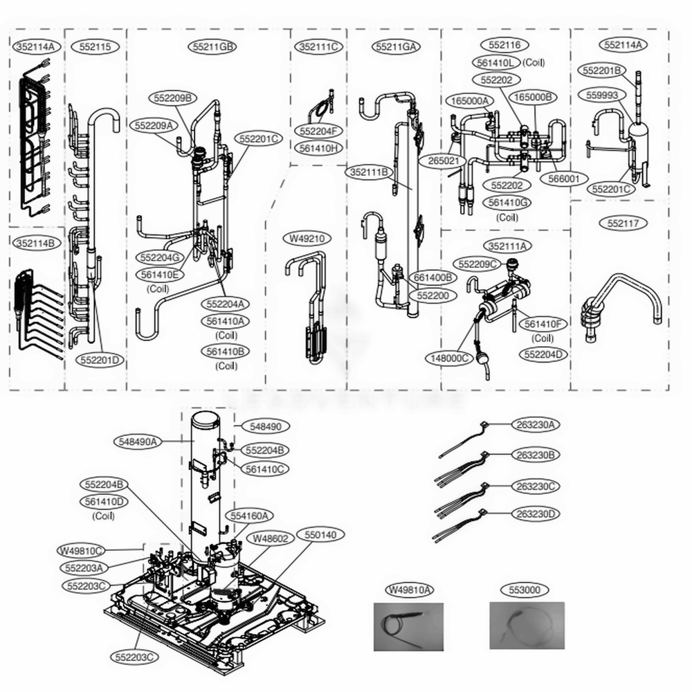 Main 3 Diagram and Parts List for ARUM072BTE5 AWGBLUS LG Air Conditioner