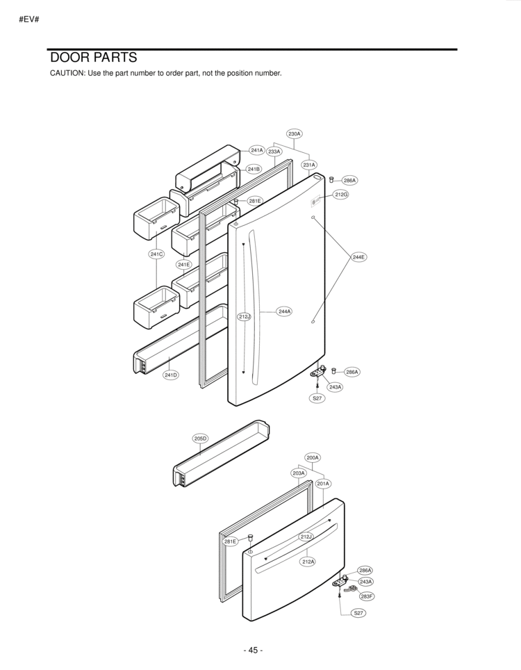 DOOR PARTS Diagram and Parts List for LBC20514TT LBC20514TT /01 LG Refrigerator