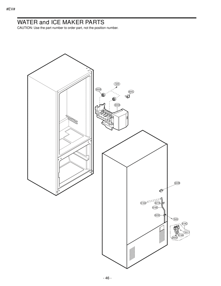 WATER and ICE MAKER PARTS Diagram and Parts List for LBC20514TT LBC20514TT /01 LG Refrigerator