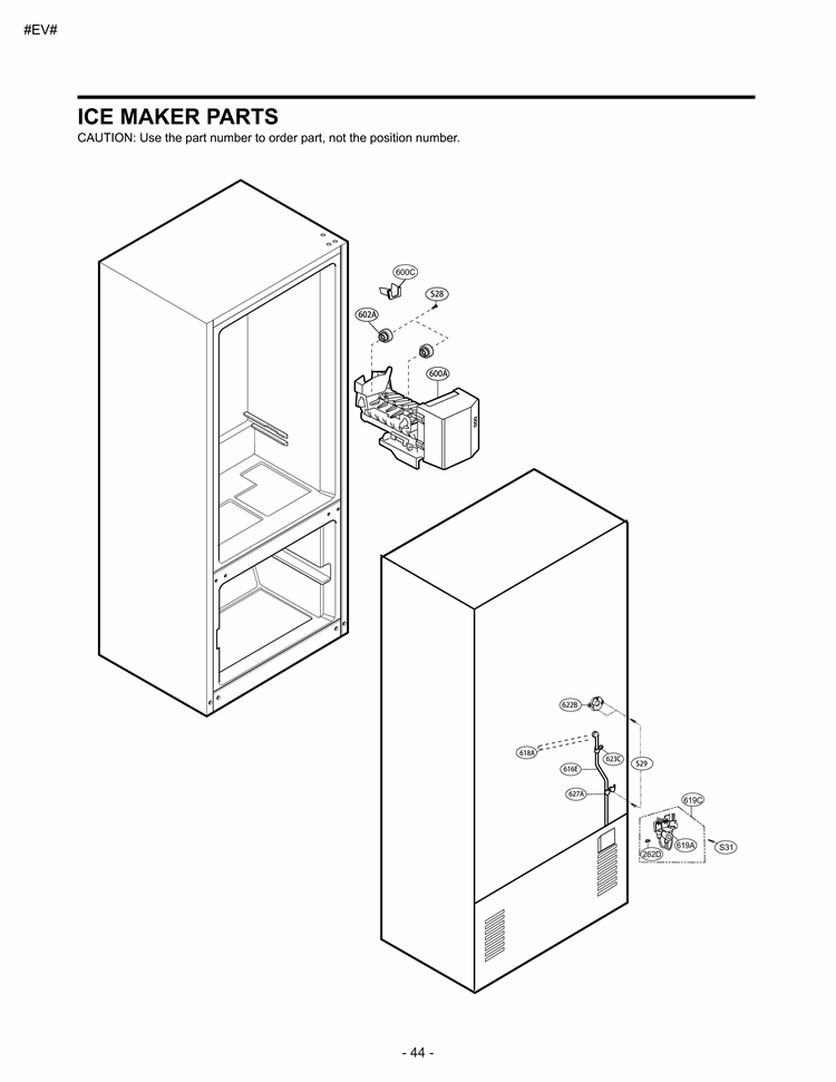 ICE MAKER PARTS Diagram and Parts List for LBC22520ST AST1LGG LG Refrigerator