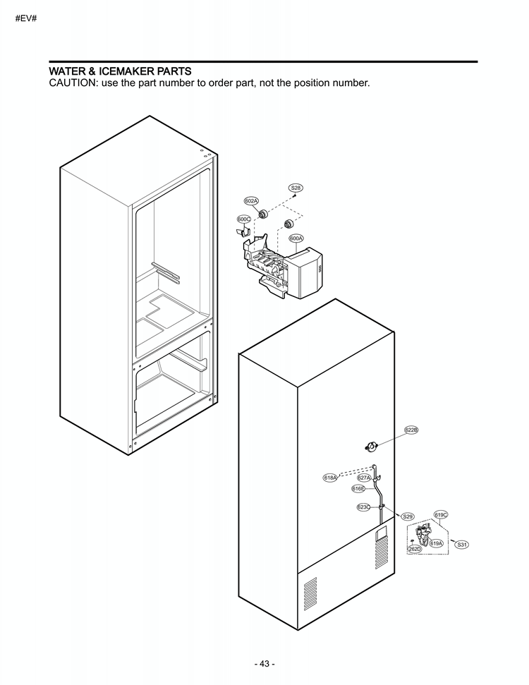 WATER & ICEMAKER PARTS Diagram and Parts List for LFC20760ST AST2LGY LG Refrigerator