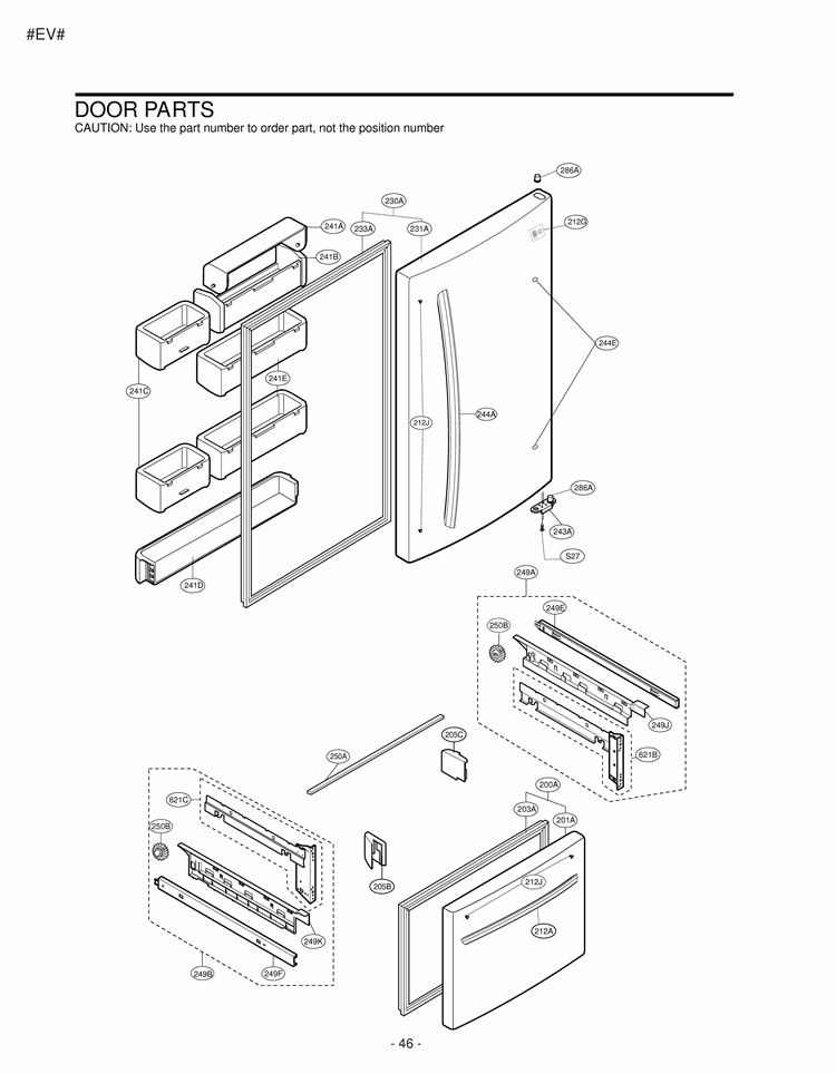 DOOR PARTS Diagram and Parts List for LDC22720ST AST1LGG LG Refrigerator