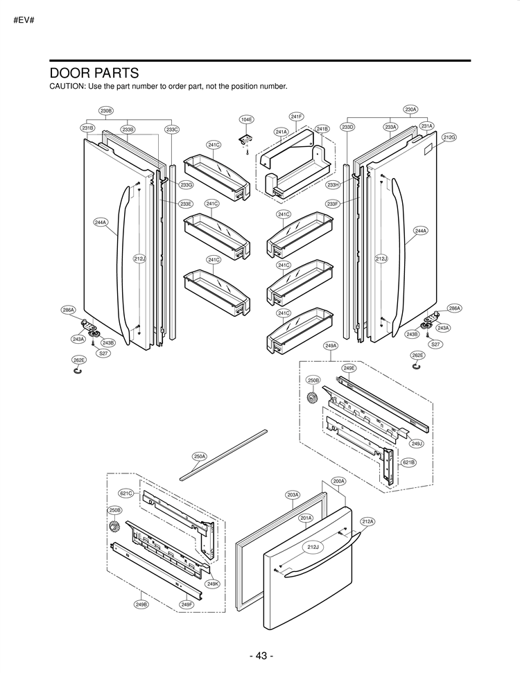 DOOR PARTS Diagram and Parts List for LFC23760SW LFC23760SW /01 LG Refrigerator