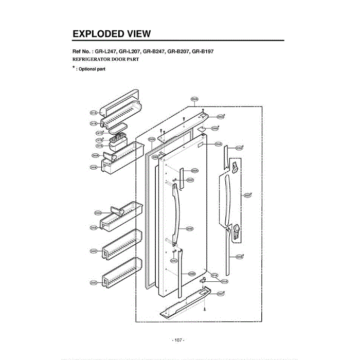 Section 3 Diagram and Parts List for LRSPC2331BS ABICLGA LG Refrigerator