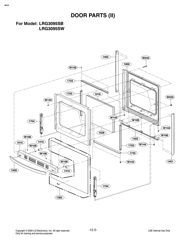 DOOR PARTS II Diagram and Parts List for LRG3095SB LRG3095SB/00 LG Range