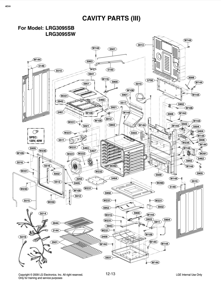 LG Oven Convection Fan Motor | Replacement Part EAU61865302 | Fits LG Ranges