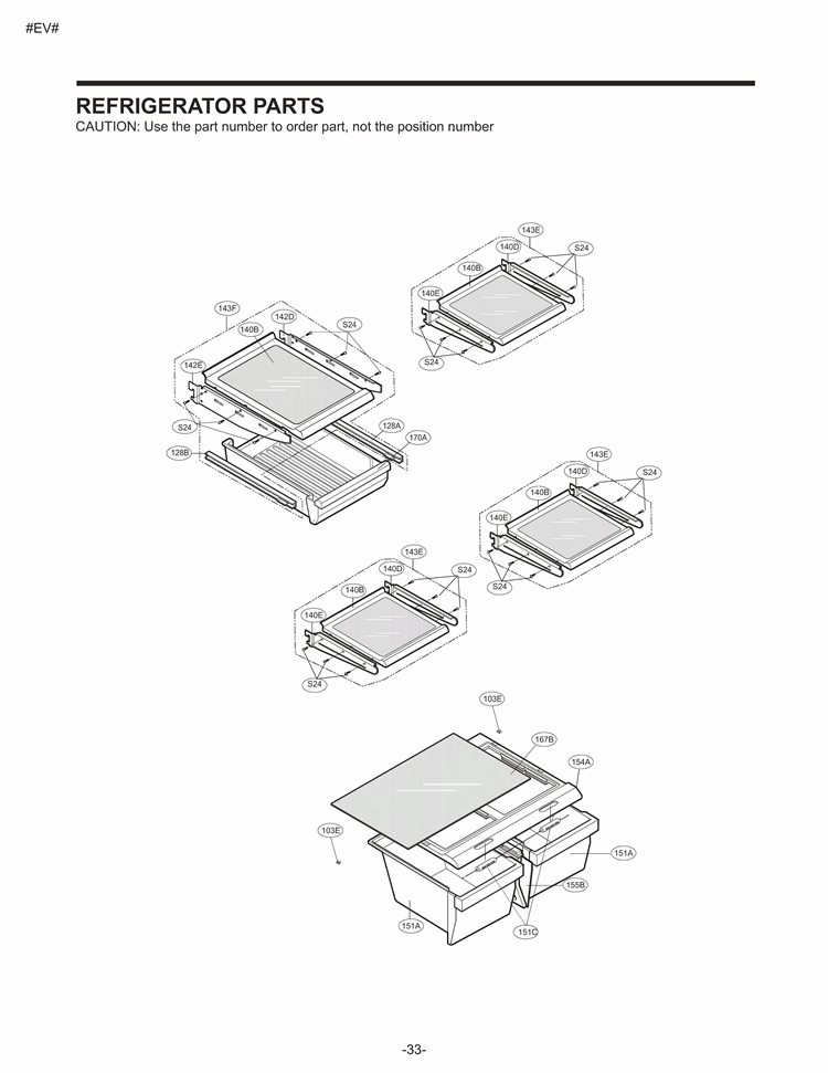 REFRIGERATOR PARTS . Diagram and Parts List for LTC22350ST LTC22350ST /01 LG Refrigerator