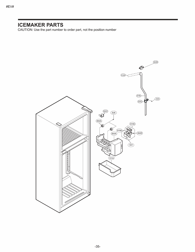 ICEMAKER PARTS Diagram and Parts List for LTC22350ST LTC22350ST /01 LG Refrigerator