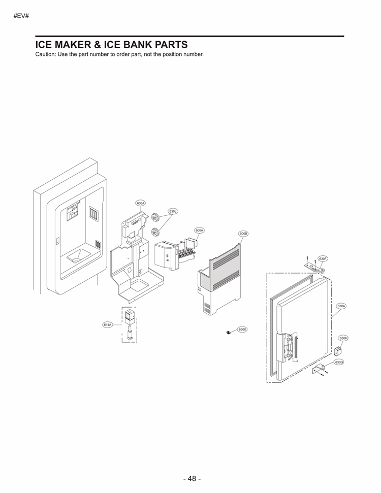 ICE MAKER & ICE BANK PARTS Diagram and Parts List for LFX23961SB AWB1LGA LG Refrigerator