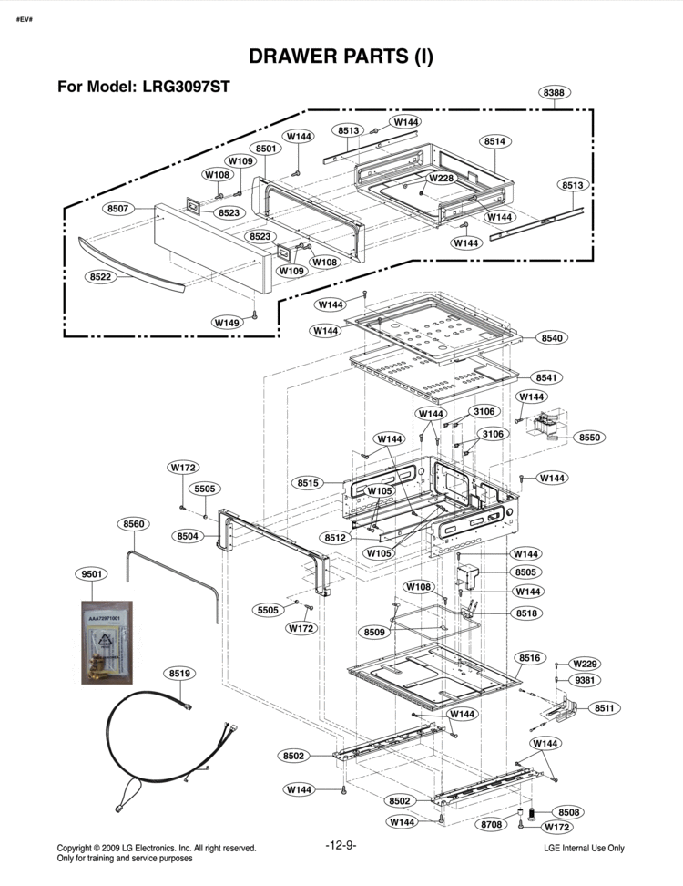 DRAWER PARTS I Diagram and Parts List for LRG3097ST LRG3097ST/00 LG Range