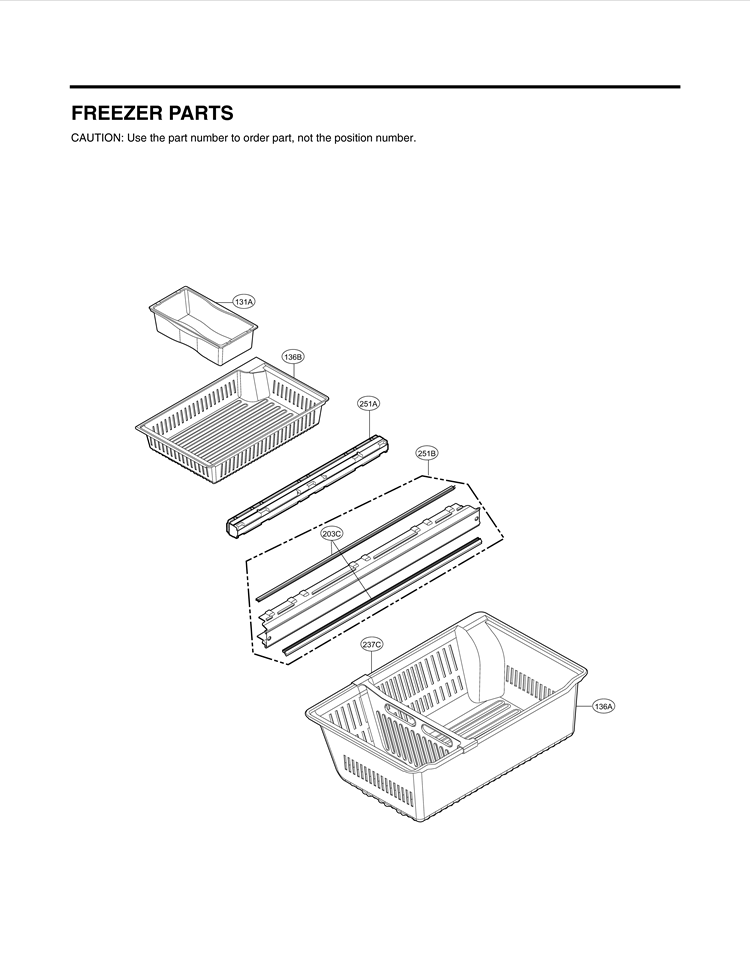 FREEZER PARTS Diagram and Parts List for LMX28987ST AST3LGA LG Refrigerator