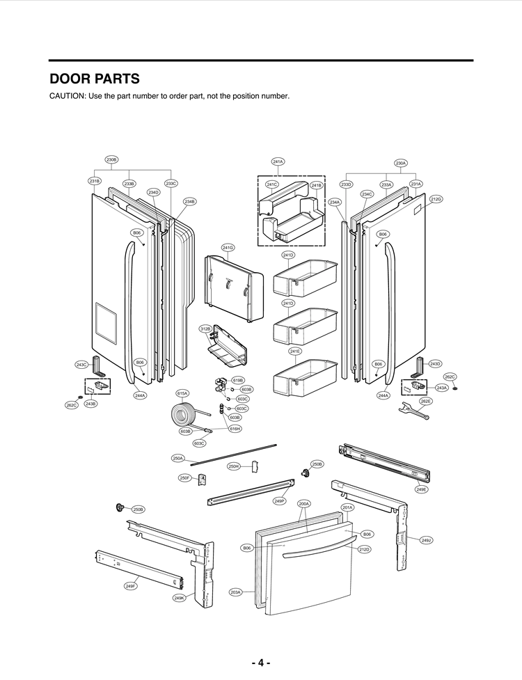 DOOR PARTS Diagram and Parts List for LFX28977ST LFX28977ST/ 03 LG Refrigerator