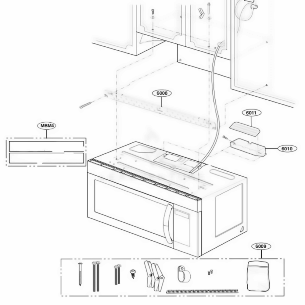 Installation Parts Diagram and Parts List for LMV1760ST CSBELGA LG Range