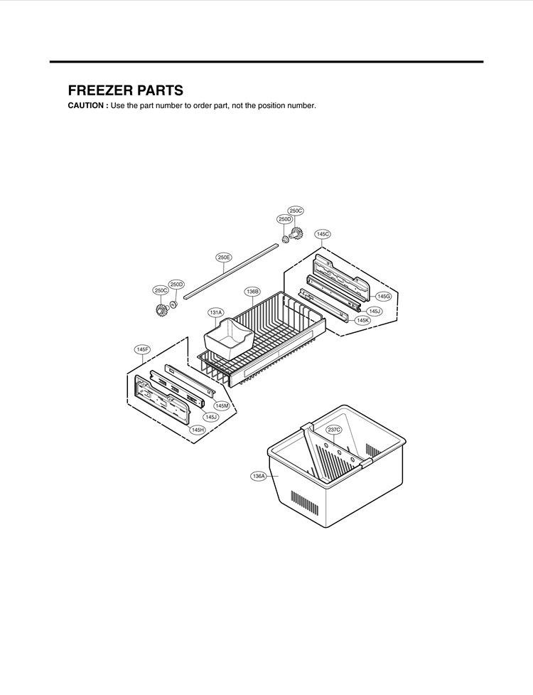 FREEZER PARTS Diagram and Parts List for LFX25975SW ASW3LGA LG Refrigerator