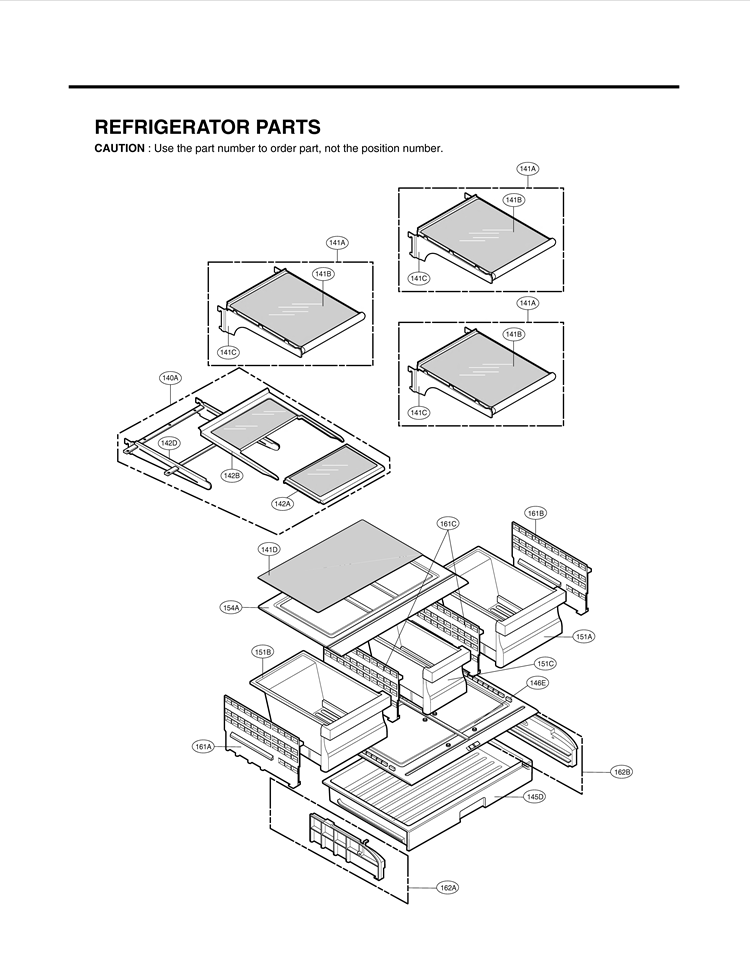 REFRIGERATOR PARTS Diagram and Parts List for LFX25975ST AST3LGA LG Refrigerator