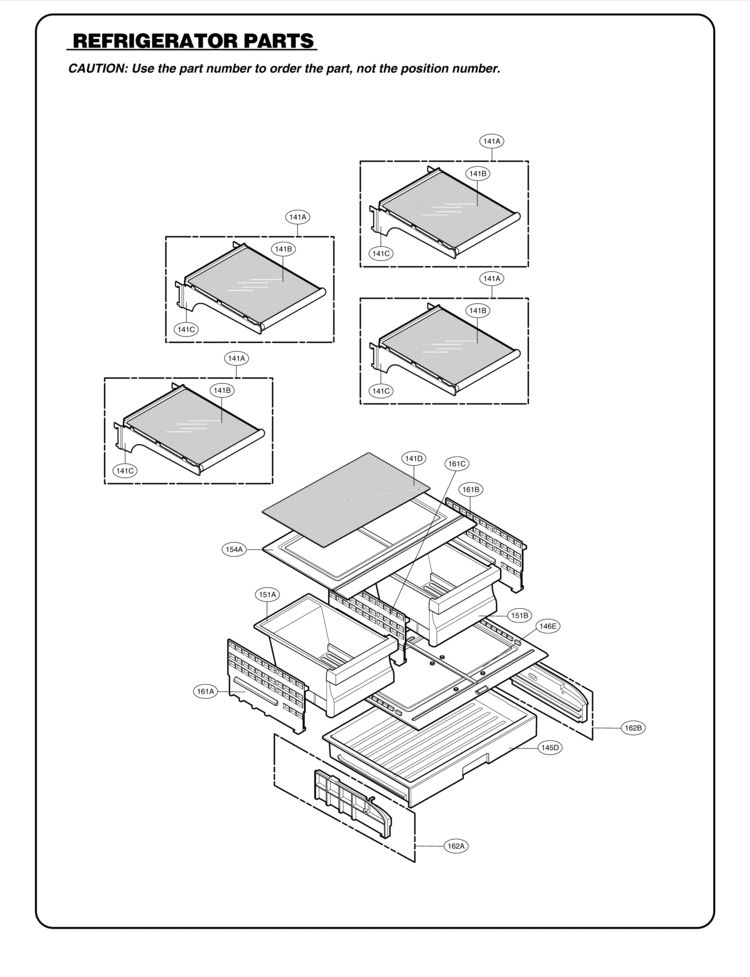 REFRIGERATOR PARTS Diagram and Parts List for 71013  LG Refrigerator