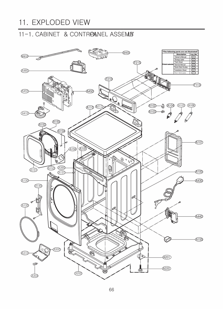 EXPLODED VIEW  CABINET & CONTROL PANEL ASSEMB LY Diagram and Parts List for WM3875HVCA ASSEEUS LG Washer