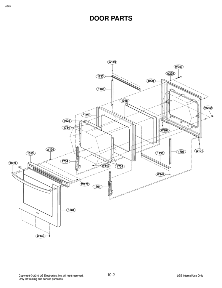 DOOR PARTS Diagram and Parts List for LSE3092ST LSE3092ST/00 LG Range