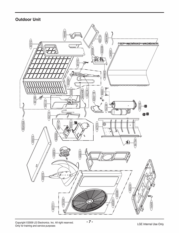 Exploded View Diagram and Parts List for LSU181HSV AWHBEUS LG Air Conditioner