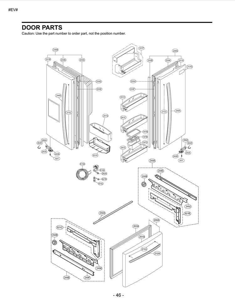 DOOR PARTS Diagram and Parts List for LFX23961SB LFX23961SB /02 LG Refrigerator