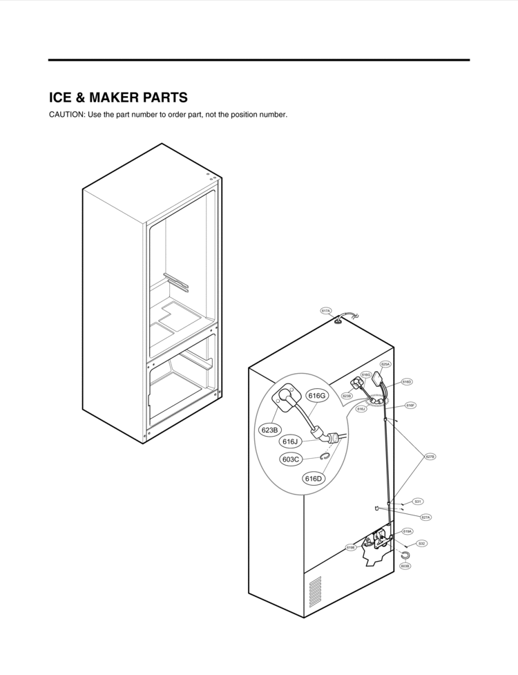 ICE & MAKER PARTS Diagram and Parts List for LFX25961SW LFX25961SW/ 02 LG Refrigerator