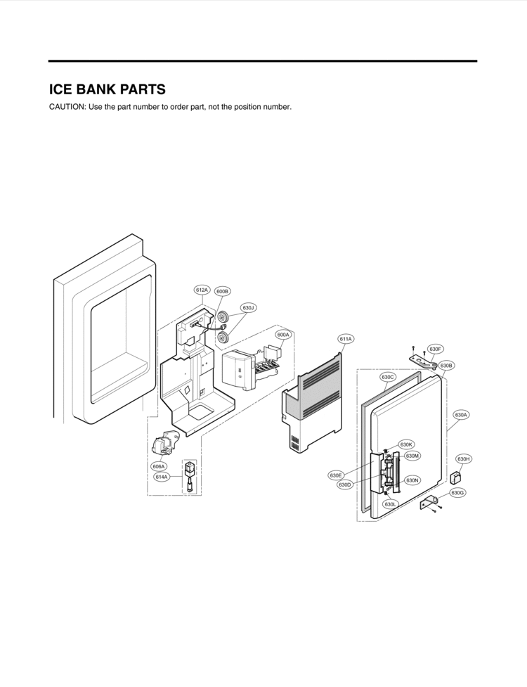ICE BANK PARTS Diagram and Parts List for LFX25961SW LFX25961SW/ 02 LG Refrigerator
