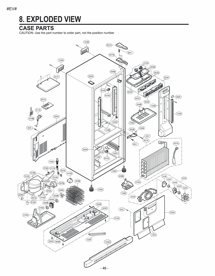 EXPLODED VIEW Diagram and Parts List for LDC22720ST LDC22720ST /02 LG Refrigerator