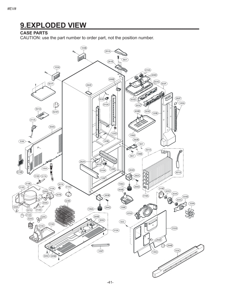 VIEW CASE PARTS Diagram and Parts List for LRBN20512SW LRBN20512SW /01 LG Refrigerator