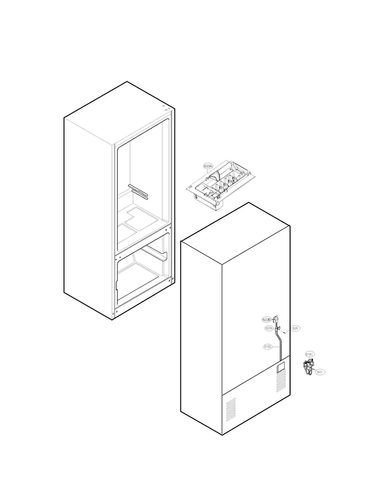 Icemaker Parts Diagram and Parts List for LBC22520SW 03 LG Refrigerator