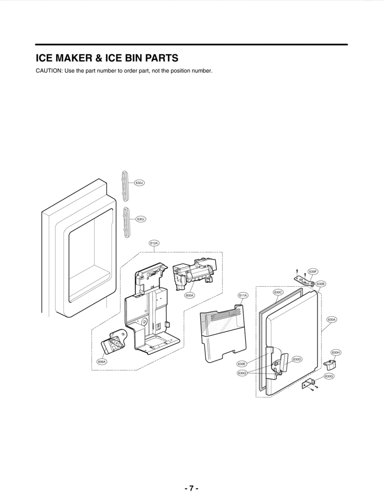 ICE MAKER & ICE BIN PARTS Diagram and Parts List for LMX28988SB  LG Refrigerator
