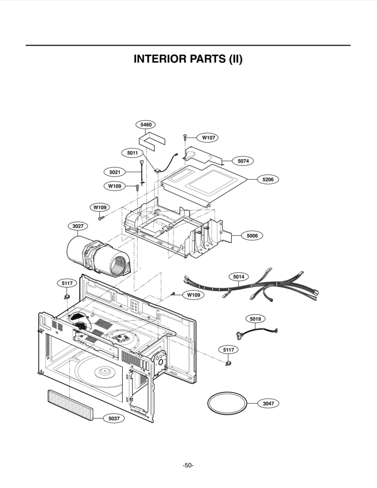 INTERIOR PARTS II Diagram and Parts List for LMHM2017ST LMHM2017ST/01 LG Microwave
